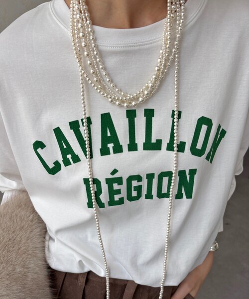 DouDou(ドゥドゥ)の「CAVAILLON REGIONドルマンプリントロンTEE(Tシャツ/カットソー・レディース・オフホワイト/グレー/ダークグレー・FREE)」の2枚目の写真