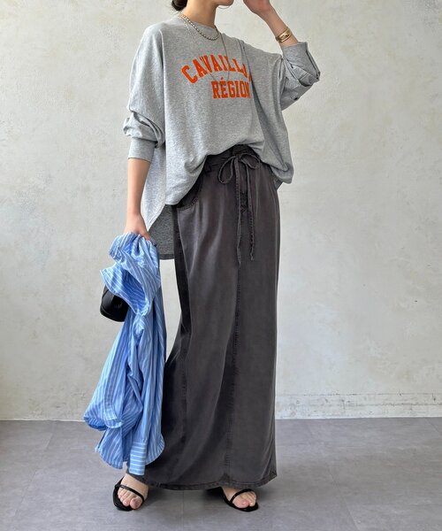 DouDou(ドゥドゥ)の「CAVAILLON REGIONドルマンプリントロンTEE(Tシャツ/カットソー・レディース・オフホワイト/グレー/ダークグレー・FREE)」の15枚目の写真