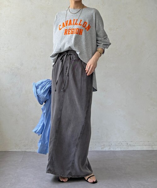DouDou(ドゥドゥ)の「CAVAILLON REGIONドルマンプリントロンTEE(Tシャツ/カットソー・レディース・オフホワイト/グレー/ダークグレー・FREE)」の16枚目の写真