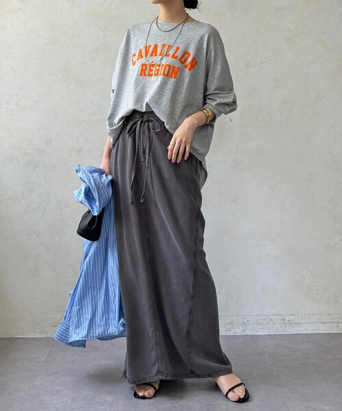 DouDou(ドゥドゥ)の「CAVAILLON REGIONドルマンプリントロンTEE(Tシャツ/カットソー・レディース・オフホワイト/グレー/ダークグレー・FREE)」の17枚目の写真