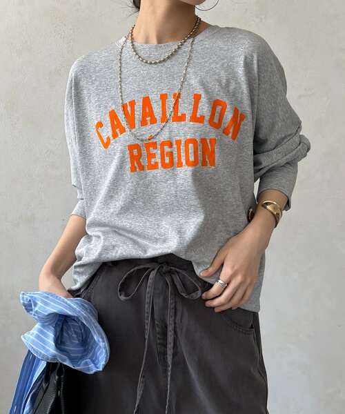 DouDou(ドゥドゥ)の「CAVAILLON REGIONドルマンプリントロンTEE(Tシャツ/カットソー・レディース・オフホワイト/グレー/ダークグレー・FREE)」の19枚目の写真