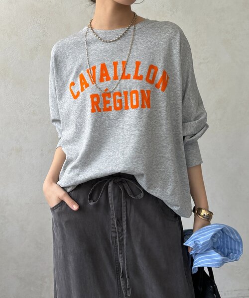 DouDou(ドゥドゥ)の「CAVAILLON REGIONドルマンプリントロンTEE(Tシャツ/カットソー・レディース・オフホワイト/グレー/ダークグレー・FREE)」の20枚目の写真