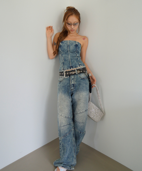 WAVEGIRL(ウェーブガール)の「Natty Denim Top(Tシャツ/カットソー・レディース・ブルー・FREE)」の3枚目の写真