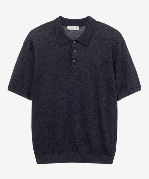 MINDBRIDGE（マインドブリッジ）の「[COUTURE]ウール混合レギュラーフィットカラー半袖ニット - 2カラー（ニット/セーター・メンズ・カーキ/チャコールグレー・100/105/110/95）」の13枚目の写真