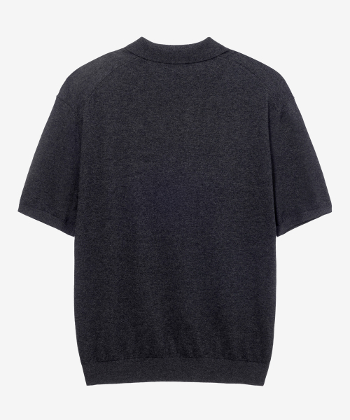 MINDBRIDGE（マインドブリッジ）の「[COUTURE]ウール混合レギュラーフィットカラー半袖ニット - 2カラー（ニット/セーター・メンズ・カーキ/チャコールグレー・100/105/110/95）」の14枚目の写真