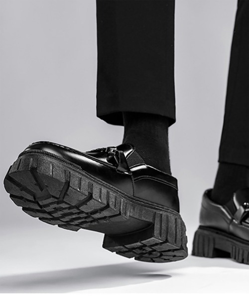 WESTBOY(ウエストボーイ)の「Y2K ユニセックス 5cm ハイソール ビットローファー WO26W6SH07(ローファー・メンズ・ブラック・44/43/42/41)」の3枚目の写真