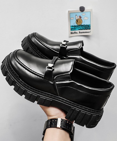 WESTBOY(ウエストボーイ)の「Y2K ユニセックス 5cm ハイソール ビットローファー WO26W6SH07(ローファー・メンズ・ブラック・44/43/42/41)」の5枚目の写真