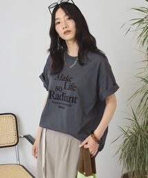フロッキープリントTシャツ