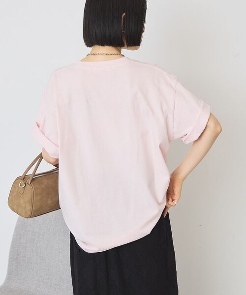 AMERICAN HOLIC(アメリカンホリック)の「フロッキープリントTシャツ(Tシャツ/カットソー・レディース・ブラウン/アイボリー/ピンク/チャコールグレー・FREE)」の16枚目の写真