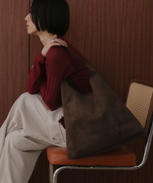 ANF.MUU(アンフムー)の「スエードワンハンドルバッグ(トートバッグ・レディース・ダークブラウン/ブラウン/ベージュ・FREE)」の8枚目の写真