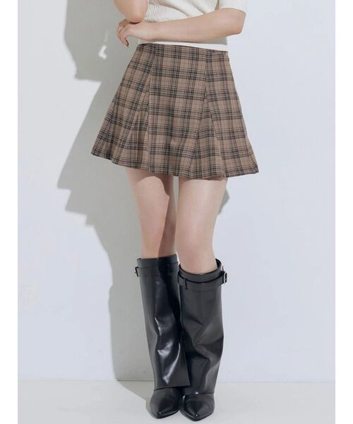 MERCURYDUO(マーキュリーデュオ)の「バックZIPミニスカパン(スカート・レディース・ベージュ/ブラウン/チャコールグレー・SMALL/MEDIUM)」の3枚目の写真