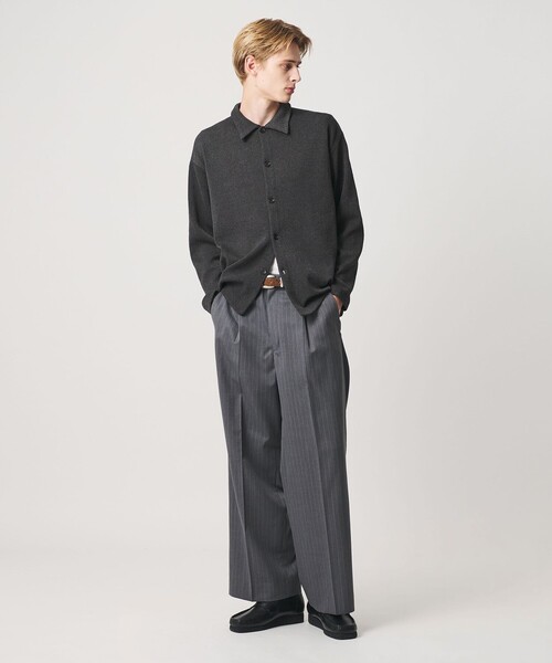 BEAUTY&YOUTH UNITED ARROWS（ビューティーアンドユースユナイテッドアローズ）の「ハーフ ミラノ ニット シャツ ウォッシャブル（カーディガン/ボレロ・メンズ・ダークグレー/モカ・L/S/XL/M）」の11枚目の写真