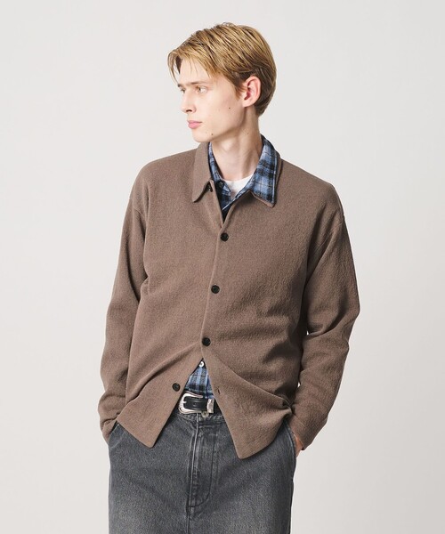 BEAUTY&YOUTH UNITED ARROWS（ビューティーアンドユースユナイテッドアローズ）の「ハーフ ミラノ ニット シャツ ウォッシャブル（カーディガン/ボレロ・メンズ・ダークグレー/モカ・L/S/XL/M）」の12枚目の写真