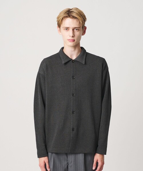 BEAUTY&YOUTH UNITED ARROWS（ビューティーアンドユースユナイテッドアローズ）の「ハーフ ミラノ ニット シャツ ウォッシャブル（カーディガン/ボレロ・メンズ・ダークグレー/モカ・L/S/XL/M）」の4枚目の写真