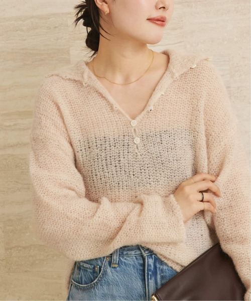 plage(プラージュ)の「《WEB限定追加》ALPACA MIX BUTTON ニット(ニット/セーター・レディース・ベージュ系その他/グレー/ホワイト/チャコールグレー・FREE)」の4枚目の写真