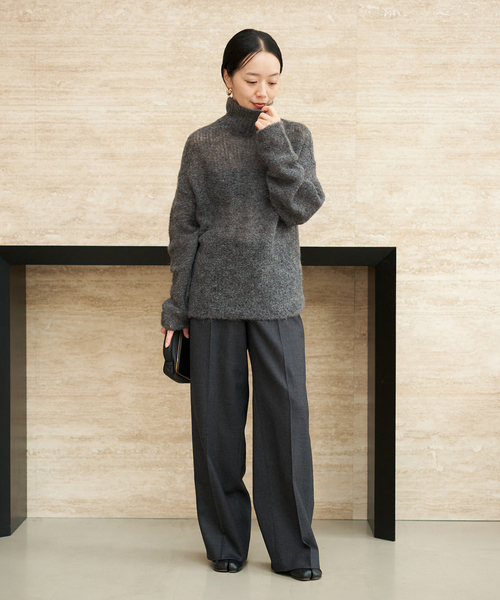 plage(プラージュ)の「《WEB限定追加》ALPACA MIX BUTTON ニット(ニット/セーター・レディース・ベージュ系その他/グレー/ホワイト/チャコールグレー・FREE)」の12枚目の写真