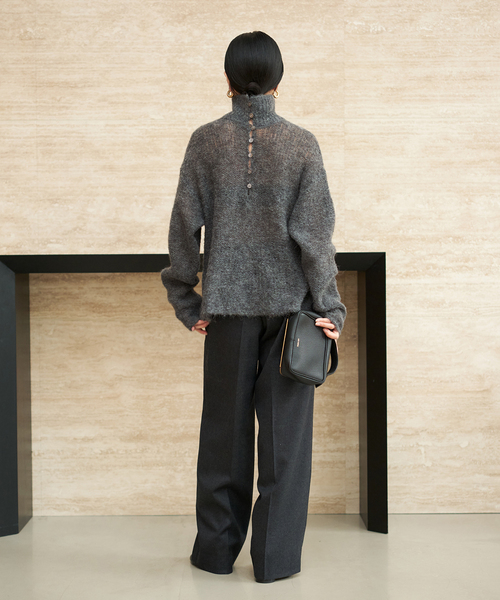 plage(プラージュ)の「《WEB限定追加》ALPACA MIX BUTTON ニット(ニット/セーター・レディース・ベージュ系その他/グレー/ホワイト/チャコールグレー・FREE)」の14枚目の写真