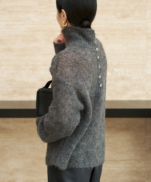 plage(プラージュ)の「《WEB限定追加》ALPACA MIX BUTTON ニット(ニット/セーター・レディース・ベージュ系その他/グレー/ホワイト/チャコールグレー・FREE)」の18枚目の写真