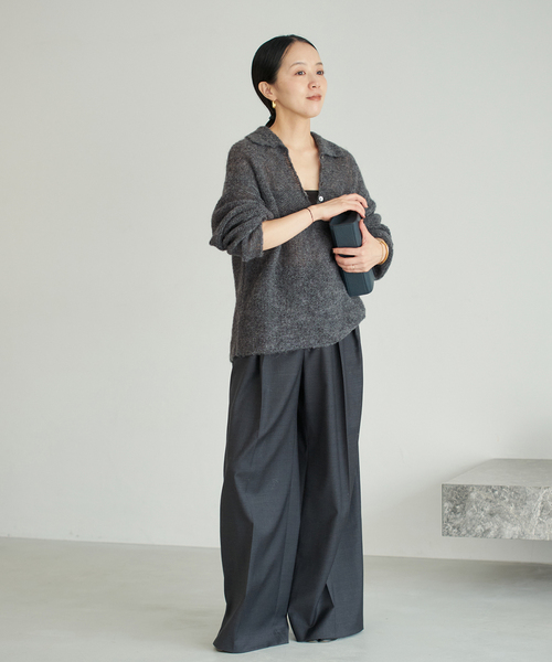 plage(プラージュ)の「《WEB限定追加》ALPACA MIX BUTTON ニット(ニット/セーター・レディース・ベージュ系その他/グレー/ホワイト/チャコールグレー・FREE)」の22枚目の写真