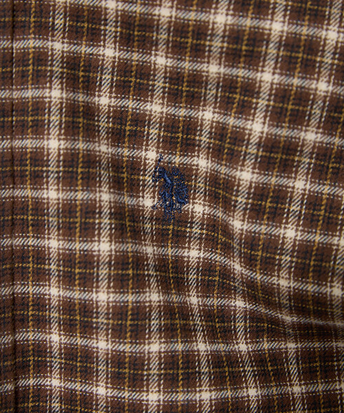 U.S. POLO ASSN.(ユーエスポロアッスン)の「U.S. POLO ASSN. × PUBLUX/ユーエスポロアッスン 別注 ワンポイント 刺繍 ネルチェックシャツ 限定展開(シャツ/ブラウス・メンズ・ベージュ/ダークブラウン/チャコールグレー/ブルー/ブラウン・SMALL/MEDIUM/LARGE)」の18枚目の写真