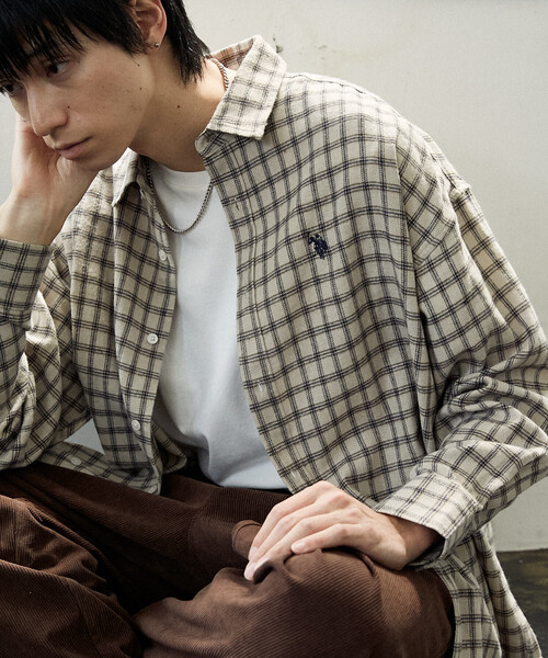 U.S. POLO ASSN.(ユーエスポロアッスン)の「U.S. POLO ASSN. × PUBLUX/ユーエスポロアッスン 別注 ワンポイント 刺繍 ネルチェックシャツ 限定展開(シャツ/ブラウス・メンズ・ベージュ/ダークブラウン/チャコールグレー/ブルー/ブラウン・SMALL/MEDIUM/LARGE)」の19枚目の写真