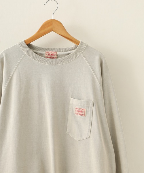 BIG MIKE(ビッグマイク)の「BIG MIKE ヘビーオンス ラグランロングスリーブTシャツ(Tシャツ/カットソー・メンズ・スミクロ/グレー/アッシュグレー・M/L)」の3枚目の写真