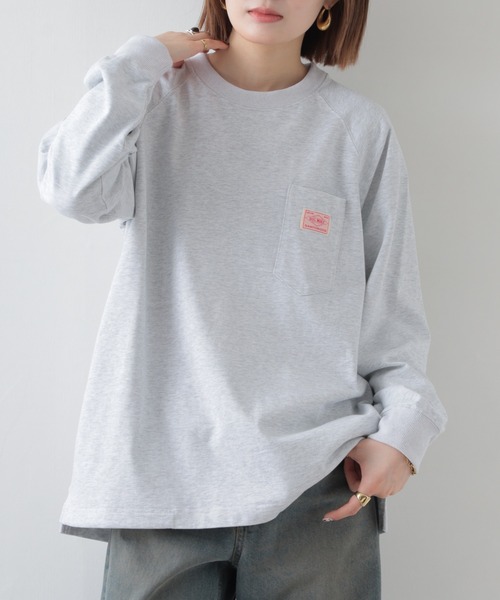 BIG MIKE(ビッグマイク)の「BIG MIKE ヘビーオンス ラグランロングスリーブTシャツ(Tシャツ/カットソー・メンズ・スミクロ/グレー/アッシュグレー・M/L)」の7枚目の写真