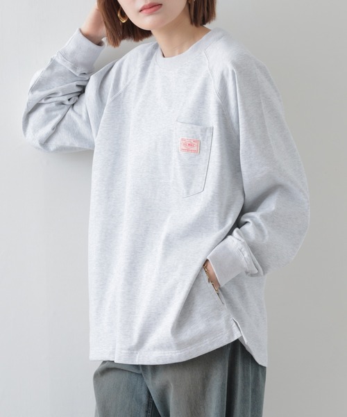 BIG MIKE(ビッグマイク)の「BIG MIKE ヘビーオンス ラグランロングスリーブTシャツ(Tシャツ/カットソー・メンズ・スミクロ/グレー/アッシュグレー・M/L)」の6枚目の写真