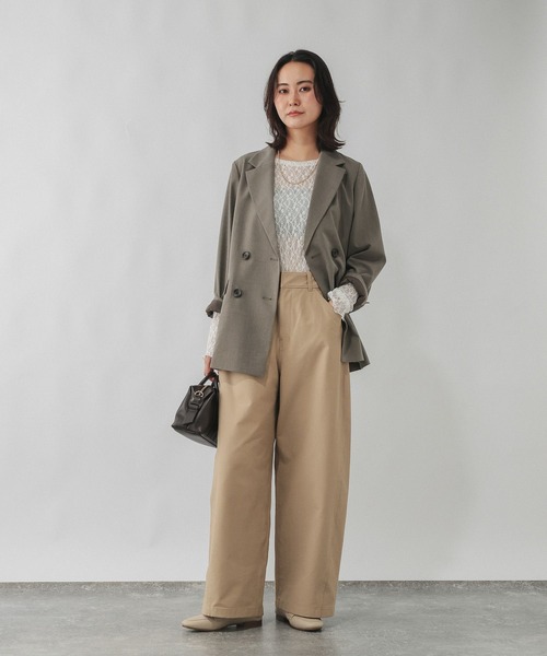 GLOBAL WORK（グローバルワーク）の「やわらかストレッチチノパンツ/813973（その他パンツ・レディース・ベージュ/カーキ・SMALL/MEDIUM/LARGE）」の3枚目の写真