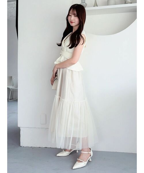 dazzlin(ダズリン)の「ペプラムトレンチワンピース(ワンピース・レディース・アイボリー/ブラック・SMALL/MEDIUM)」の9枚目の写真