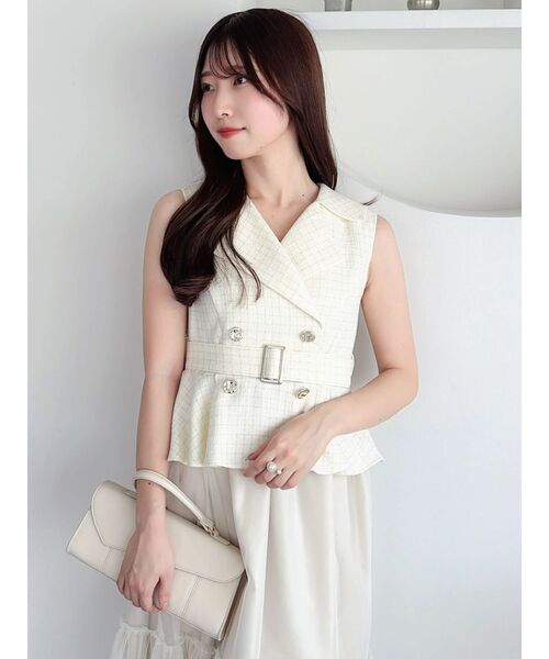 dazzlin(ダズリン)の「ペプラムトレンチワンピース(ワンピース・レディース・アイボリー/ブラック・SMALL/MEDIUM)」の11枚目の写真