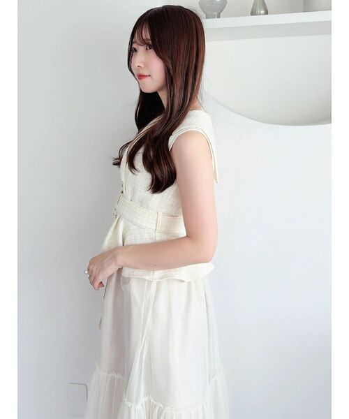 dazzlin(ダズリン)の「ペプラムトレンチワンピース(ワンピース・レディース・アイボリー/ブラック・SMALL/MEDIUM)」の13枚目の写真