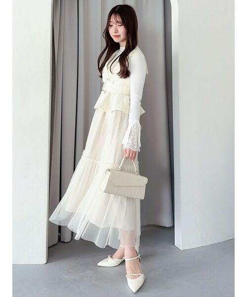 dazzlin(ダズリン)の「ペプラムトレンチワンピース(ワンピース・レディース・アイボリー/ブラック・SMALL/MEDIUM)」の16枚目の写真