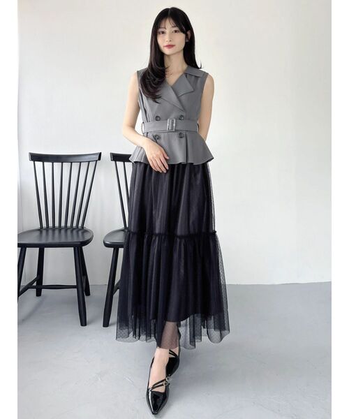 dazzlin(ダズリン)の「ペプラムトレンチワンピース(ワンピース・レディース・アイボリー/ブラック・SMALL/MEDIUM)」の20枚目の写真