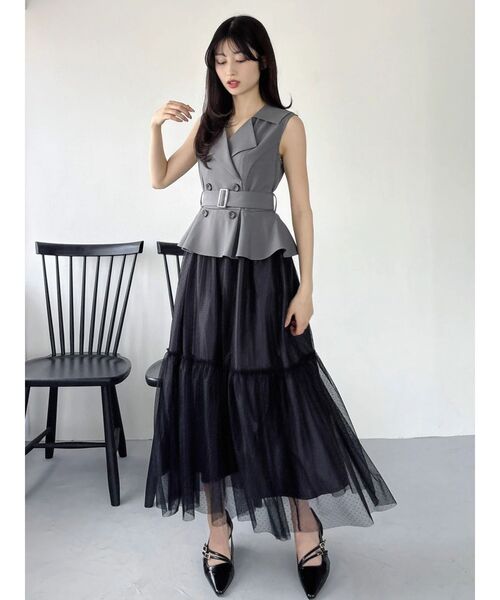 dazzlin(ダズリン)の「ペプラムトレンチワンピース(ワンピース・レディース・アイボリー/ブラック・SMALL/MEDIUM)」の21枚目の写真