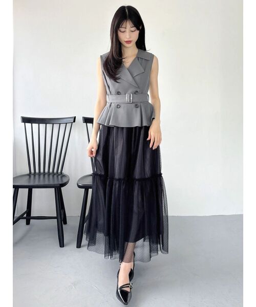 dazzlin(ダズリン)の「ペプラムトレンチワンピース(ワンピース・レディース・アイボリー/ブラック・SMALL/MEDIUM)」の22枚目の写真