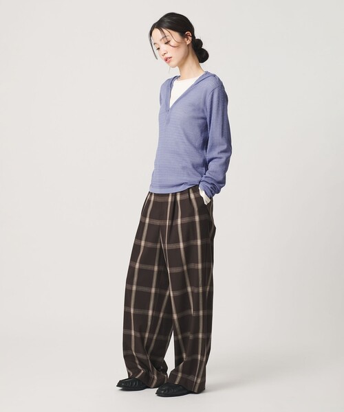 BEAUTY&YOUTH UNITED ARROWS(ビューティーアンドユースユナイテッドアローズ)の「コットンポリエステル ニットフーディ ウォッシャブル(ニット/セーター・レディース・ライラック/ダークブラウン/ブラック・FREE)」の5枚目の写真