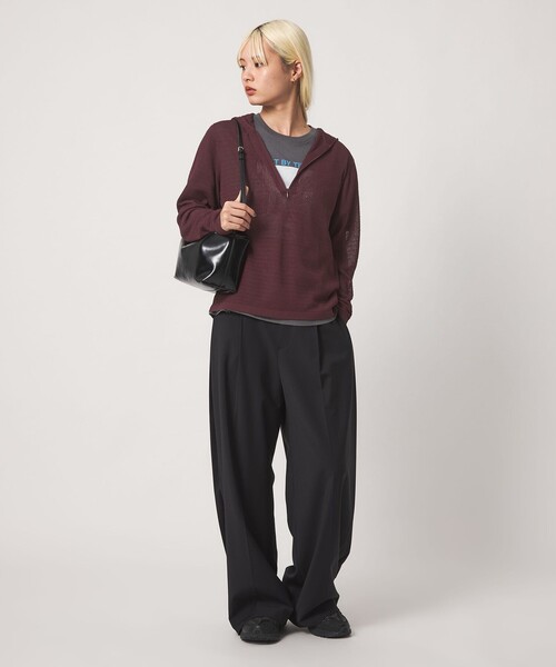 BEAUTY&YOUTH UNITED ARROWS(ビューティーアンドユースユナイテッドアローズ)の「コットンポリエステル ニットフーディ ウォッシャブル(ニット/セーター・レディース・ライラック/ダークブラウン/ブラック・FREE)」の14枚目の写真