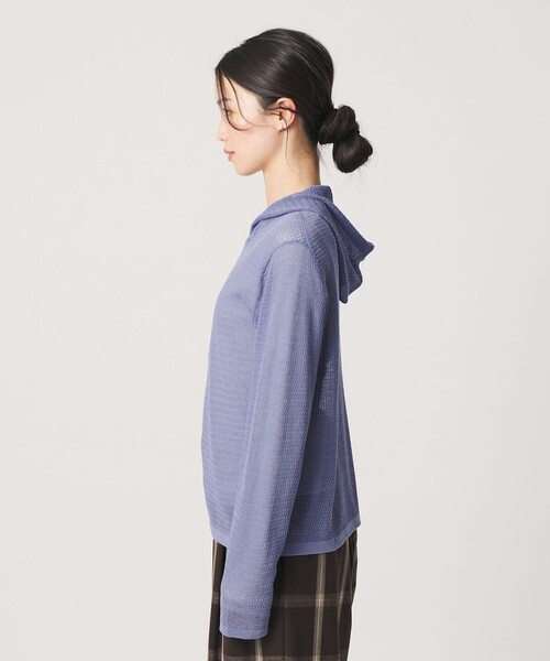 BEAUTY&YOUTH UNITED ARROWS(ビューティーアンドユースユナイテッドアローズ)の「コットンポリエステル ニットフーディ ウォッシャブル(ニット/セーター・レディース・ライラック/ダークブラウン/ブラック・FREE)」の7枚目の写真
