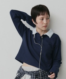 ad thie | ショート丈 バイカラー ポロシャツ(ポロシャツ)