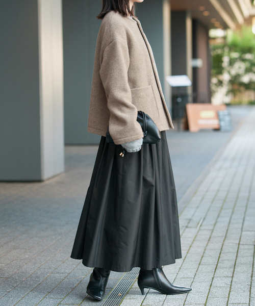 DANTON(ダントン)の「DANTON/ダントン COLLARLESS JACKET DT-A0013(ブルゾン・レディース・ベージュ系その他/チャコールグレー・MEDIUM/SMALL)」の21枚目の写真