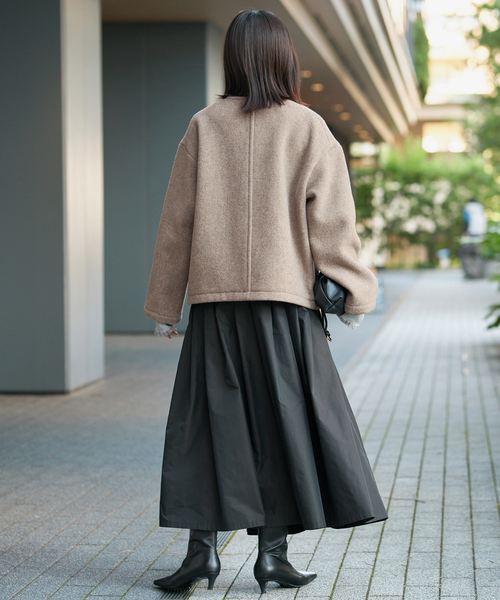 DANTON(ダントン)の「DANTON/ダントン COLLARLESS JACKET DT-A0013(ブルゾン・レディース・ベージュ系その他/チャコールグレー・MEDIUM/SMALL)」の22枚目の写真