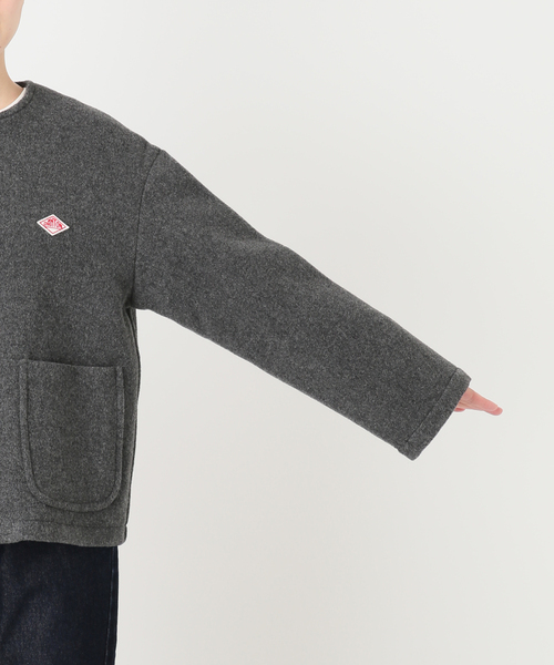 DANTON(ダントン)の「DANTON/ダントン COLLARLESS JACKET DT-A0013(ブルゾン・レディース・ベージュ系その他/チャコールグレー・MEDIUM/SMALL)」の8枚目の写真