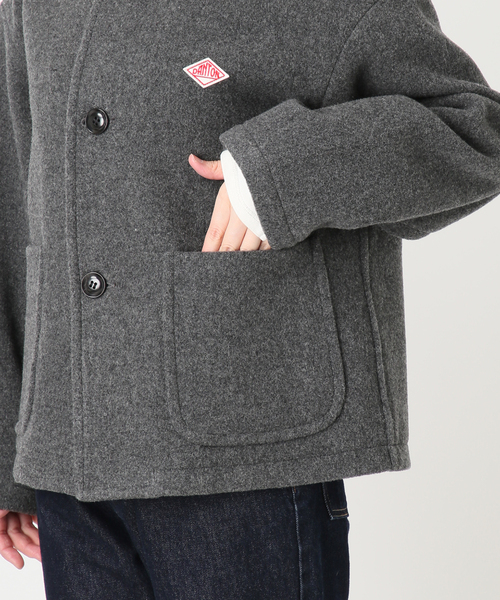 DANTON(ダントン)の「DANTON/ダントン COLLARLESS JACKET DT-A0013(ブルゾン・レディース・ベージュ系その他/チャコールグレー・MEDIUM/SMALL)」の9枚目の写真