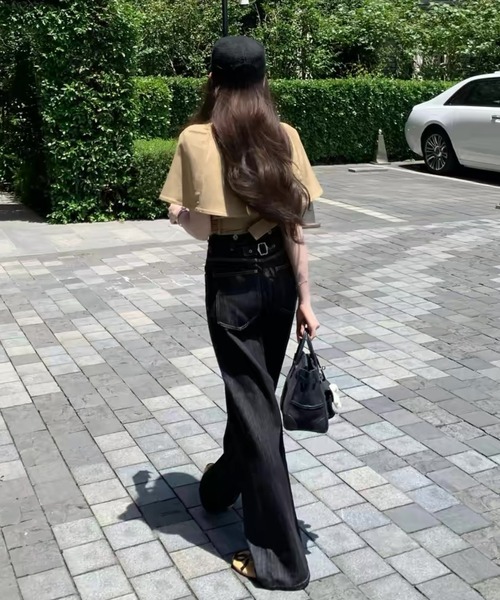 FAVORITO(ファヴォリート)の「デニムトップスワイドパンツセットアップ(セットアップ・レディース・ブラック・S/M/L)」の17枚目の写真