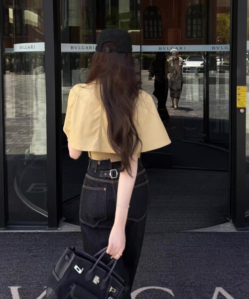 FAVORITO(ファヴォリート)の「デニムトップスワイドパンツセットアップ(セットアップ・レディース・ブラック・S/M/L)」の15枚目の写真