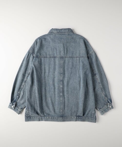 HONEYSUCKLE ROSE(ハニーサックルローズ)の「《ゆったりシルエット/体型カバー》デニムカバーオール(シャツ/ブラウス・レディース・サックスブルー/ブルー系その他・04/05)」の11枚目の写真