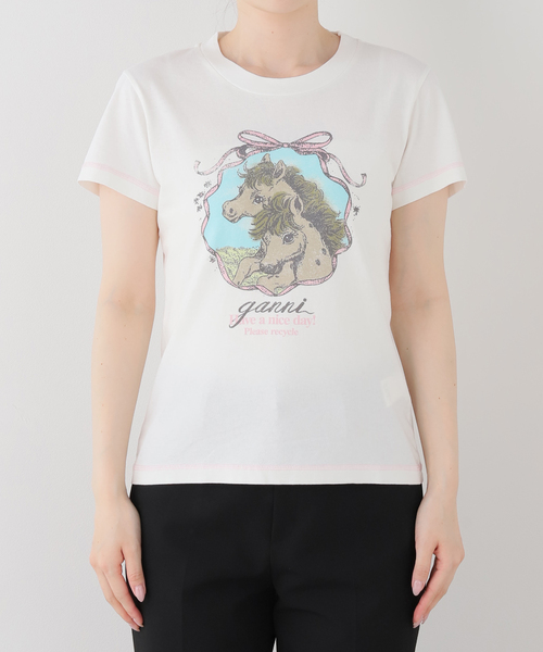 GANNI(ガニー)の「【GANNI/ガニー】Basic Cotton Jersey Baby Fit Qixi(Tシャツ/カットソー・レディース・ホワイト・SMALL)」の4枚目の写真