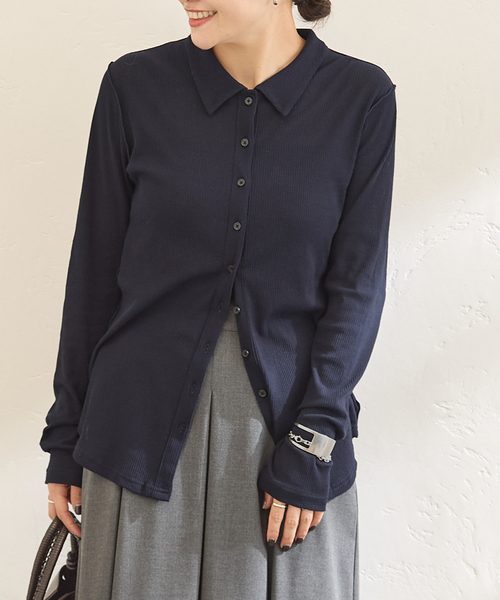 JOURNAL STANDARD(ジャーナルスタンダード)の「《追加2》SHEER SKIN シャツ(Tシャツ/カットソー・レディース・ネイビー/グレー/ブラウン・FREE)」の3枚目の写真