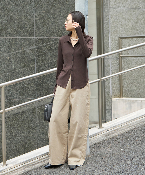 JOURNAL STANDARD(ジャーナルスタンダード)の「《追加2》SHEER SKIN シャツ(Tシャツ/カットソー・レディース・ネイビー/グレー/ブラウン・FREE)」の12枚目の写真